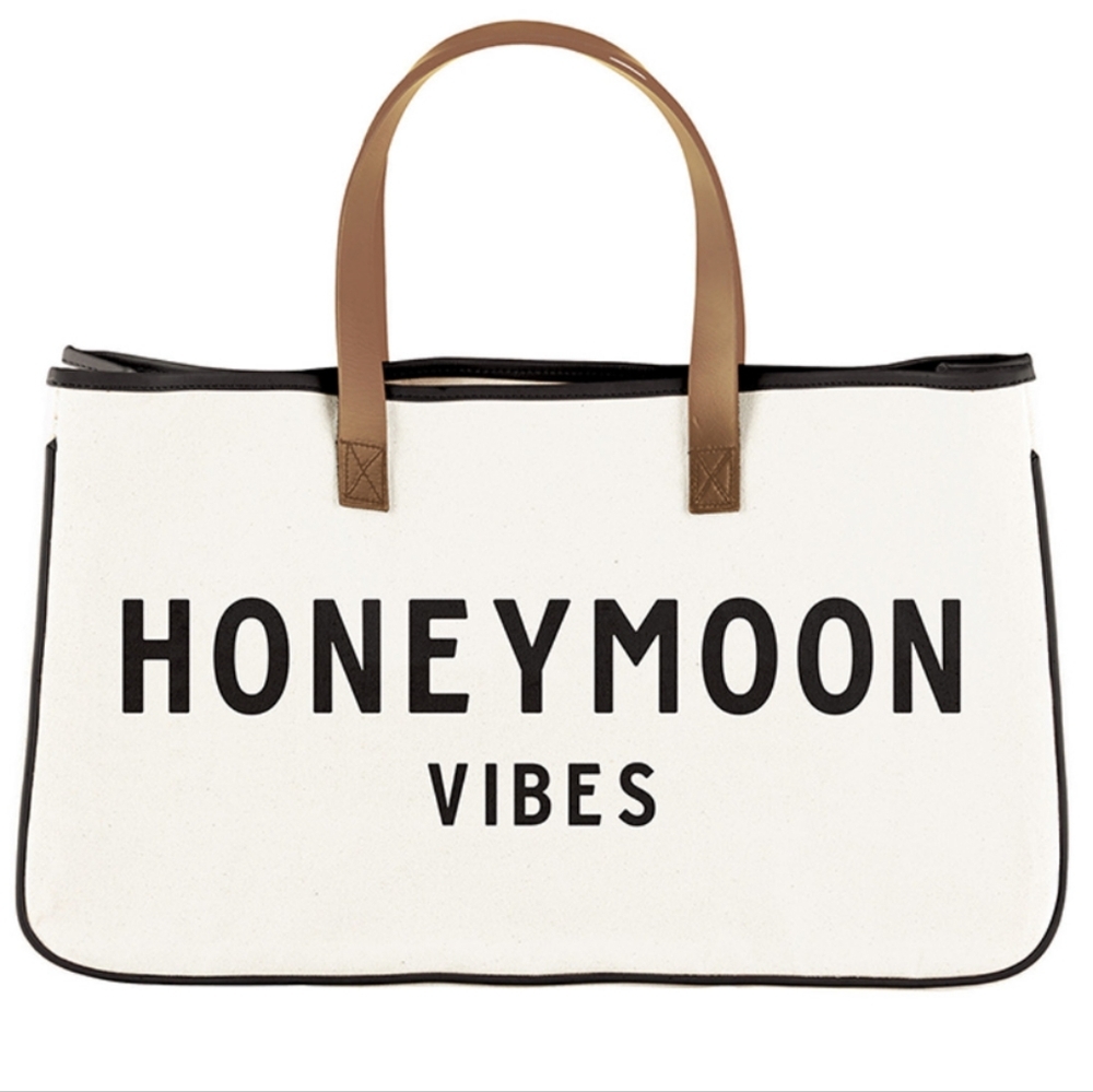 Santa Barbara Design Studio Canvas And Leather Tote Bag. Honeymoon Vibes.